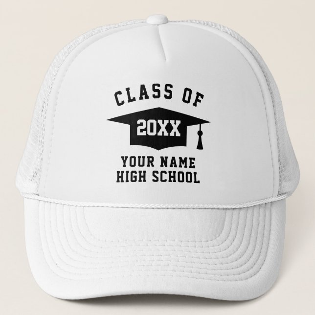 Class of 2026 high school graduation party trucker hat (Front)