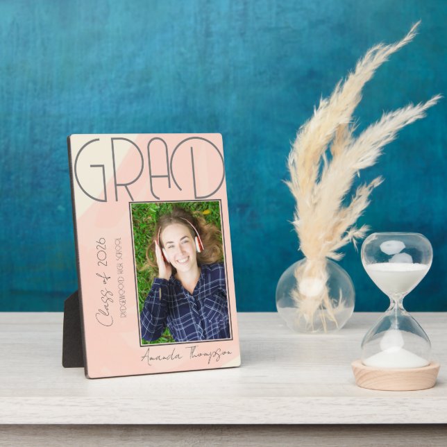 Class of 2026 Keepsake Elegant Graduate Photo Plaque (Side)