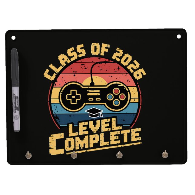 Class Of 2026 Level Complete Dry Erase Board With Keychain Holder (Front)