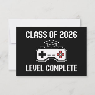 Class Of 2026 Level Complete Gaming Graduation Announcement