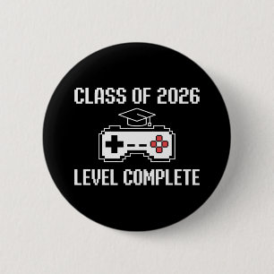 Class Of 2026 Level Complete Gaming Graduation Button