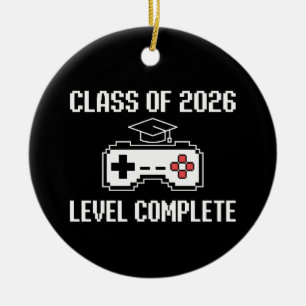 Class Of 2026 Level Complete Gaming Graduation Ceramic Ornament