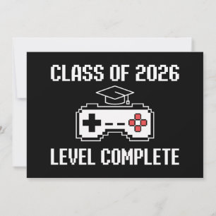 Class Of 2026 Level Complete Gaming Graduation Invitation