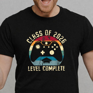 Class of 2026 Level Complete Video Game Graduation T-Shirt