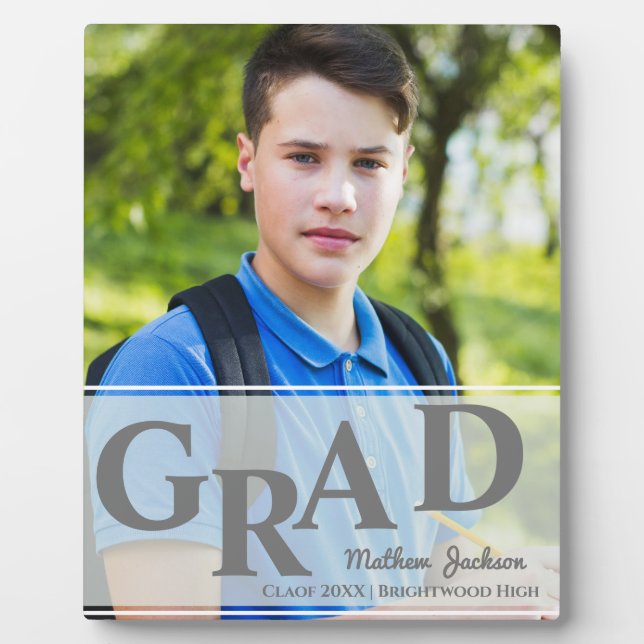 Class of 2026 Male Graduation Photo Keepsake Plaque (Front)