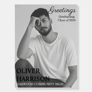 Class of 2026 Male Graduation Photo Welcome Poster