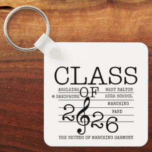 Class of 2026 Marching Band Graduate Inspirational Keychain