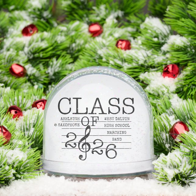 Class of 2026 Marching Band Graduate Inspirational Snow Globe (Christmas)