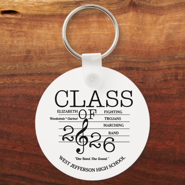 Class of 2026 Marching Band Graduation Keychain (Front)