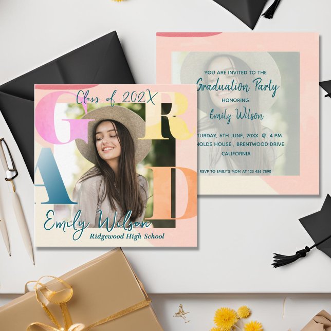 Class of 2026 Mini Photo Graduation Invitation (Class of 2025 Mini Photo Graduation Invitation)