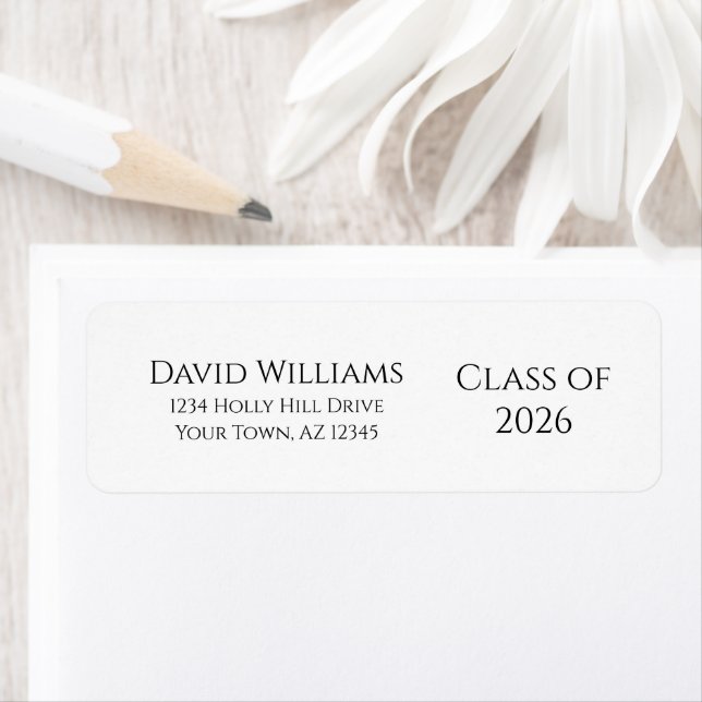 Class of 2026 Modern Graduation Return Address Label (Insitu)
