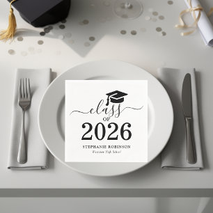Class of 2026 Modern Minimalist Graduation Napkins