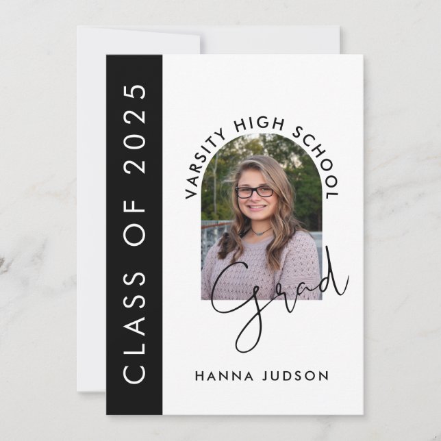 Class Of 2026 Modern Photo Graduation Open House Announcement (Front)