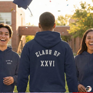 Class of 2026 Navy Embroidered Graduation Hoodie