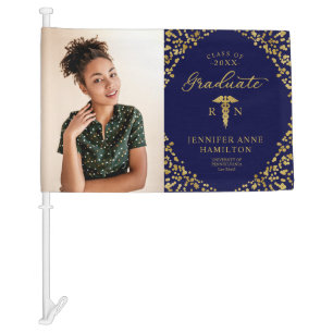 Class of 2026 Nursing School Grad Parade Car Flag