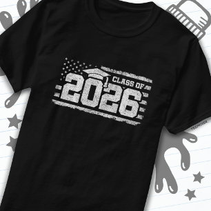 Class of 2026 Patriotic Graduation Typography T-Shirt
