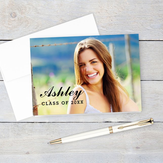 Class of 2026 Personalized Graduation Photo Thank  Thank You Card (Creator Uploaded)