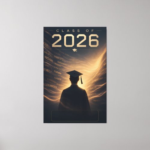 Class of 2026 Personalized Name Grad Design Canvas Print