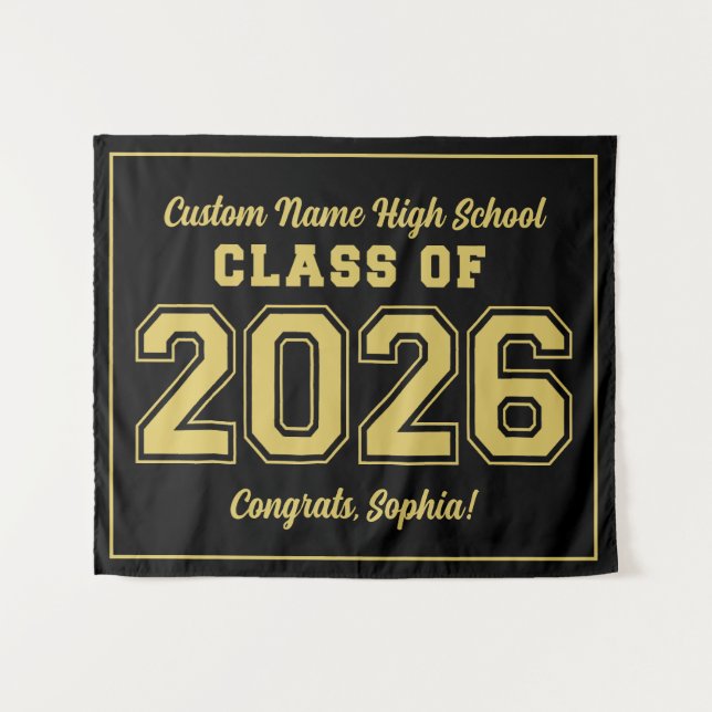 Class of 2026, Personalized Party Decoration Tapestry (Front (Horizontal))