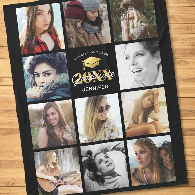 Class of 2026 Photo Graduate Gift Fleece Blanket (Creator Uploaded)