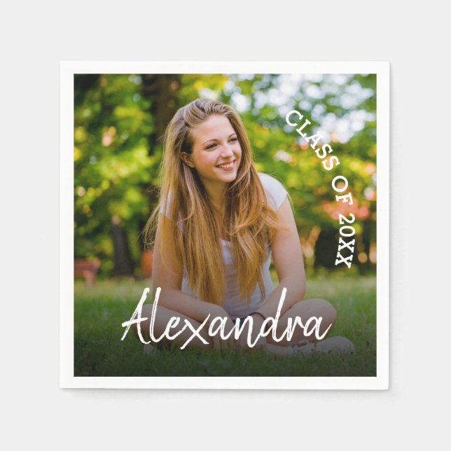 Class of 2026 Photo Graduation Party Napkins (Front)