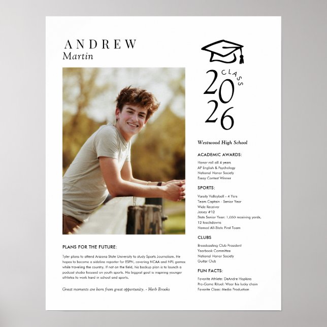 Class of 2026 Photo Graduation Poster (Front)