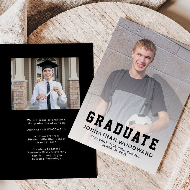 Class of 2026 Photos Black Graduation Announcement (Creator Uploaded)