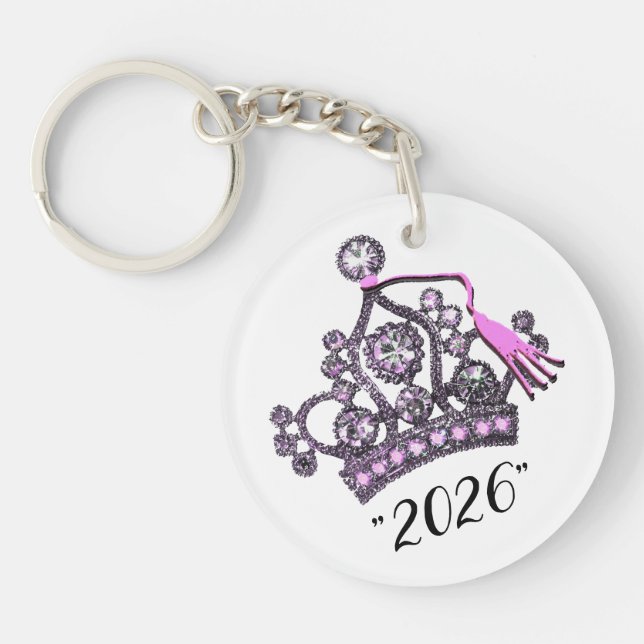  “Class of 2026” Princess Tiara Keychain (Front)