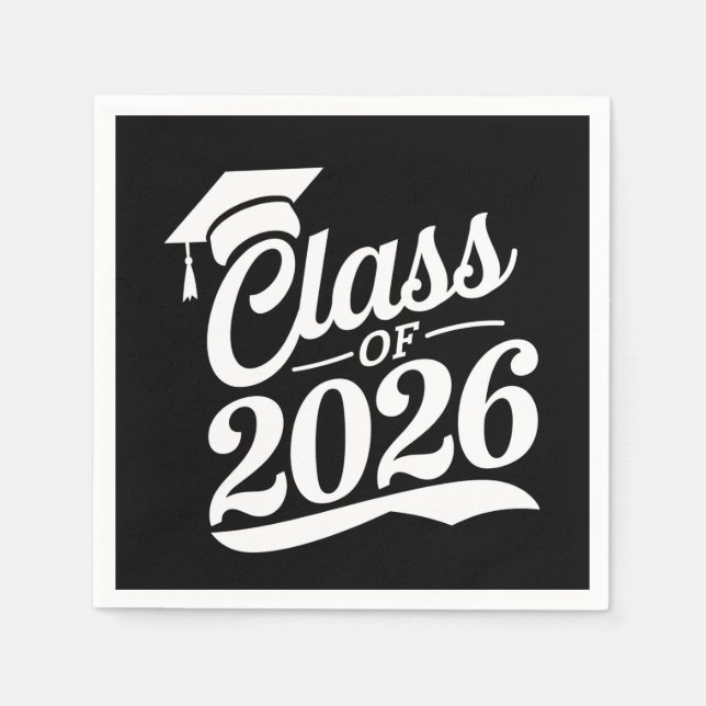 Class Of 2026 Proud Graduate Graduation Napkins (Front)