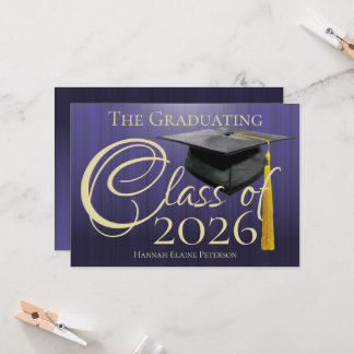 Class of 2026 Purple Graduation Announcement