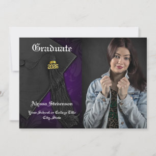Class of 2026 Purple Tassel Photo Graduation Invitation