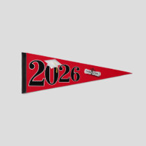 Class of 2026 Red and Black  Pennant Flag