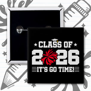 Class of 2026 Red Cheer Graduation It’s Go Time Button