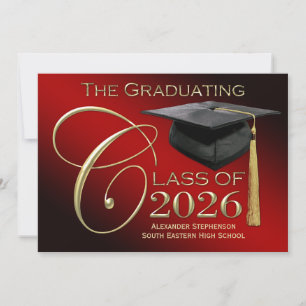 Class of 2026 Red Gold Graduation Announcement