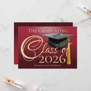 Class of 2026 Red Graduation Announcement