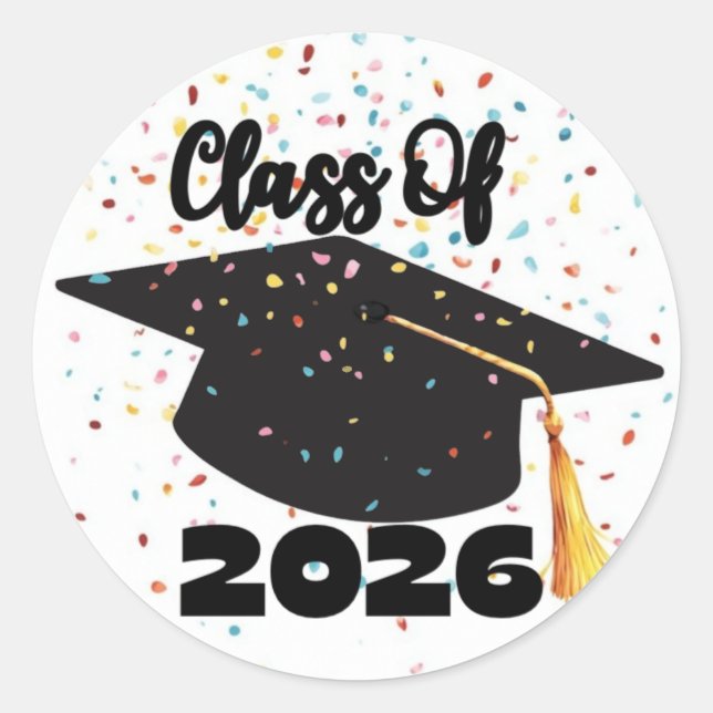 Class of 2026 Round Stickers (Front)
