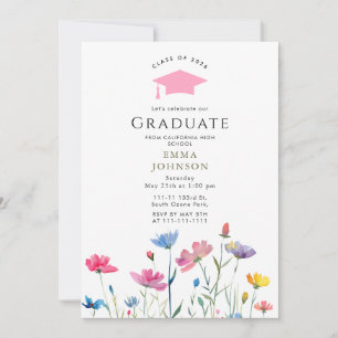 class of 2026 Rustic Spring Wildflower  Graduation Invitation