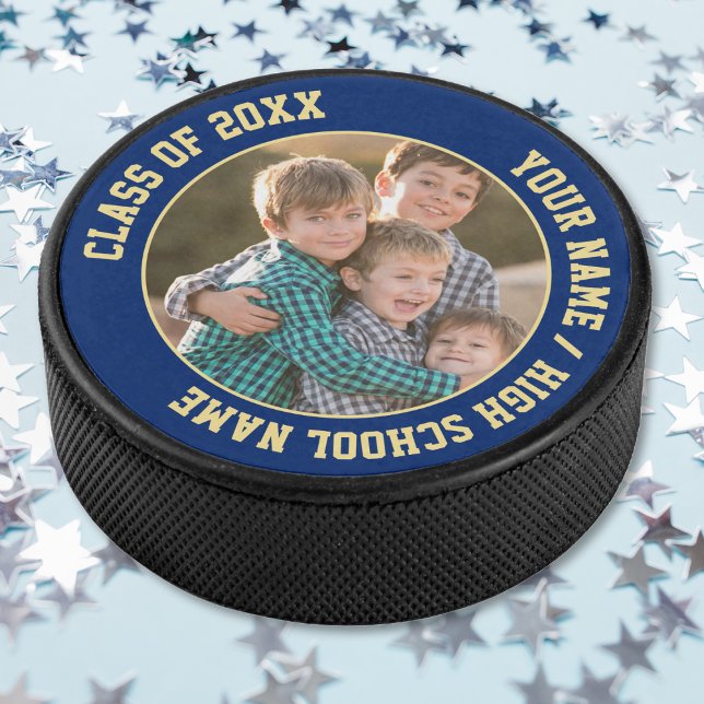 Class of 2026 School Graduation Party Gift Photo Hockey Puck (Class of 2024 School Graduation Party Gift Photo Hockey Puck)