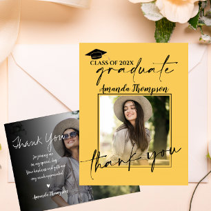 Class of 2026 Script Graduation Photo Thank You Postcard