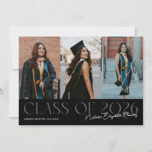 Class of 2026 Script Name Black Grad Photo Announcement