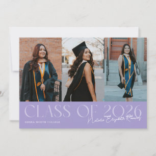 Class of 2026 Script Name Lilac Grad Photo Announcement