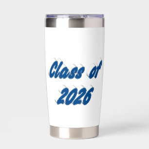 Class of 2026 sea blue typography graduation insulated tumbler