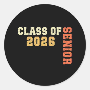 Class of 2026 Senior 2026 Graduation 2025 Student Classic Round Sticker
