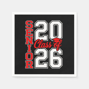 Class Of 2026 Senior 26 Red Graduation Graduate Napkins
