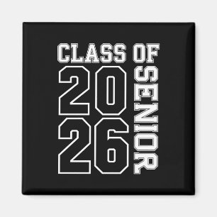 Class Of 2026 Senior Black And White Graduation Magnet