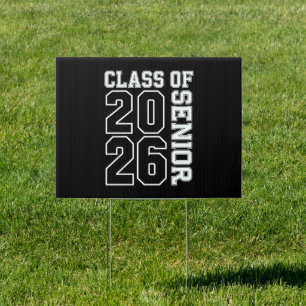 Class Of 2026 Senior Black And White Graduation Sign