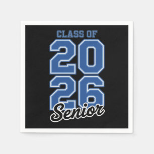 Class Of 2026 Senior Blue Graduation Graduate Napkins