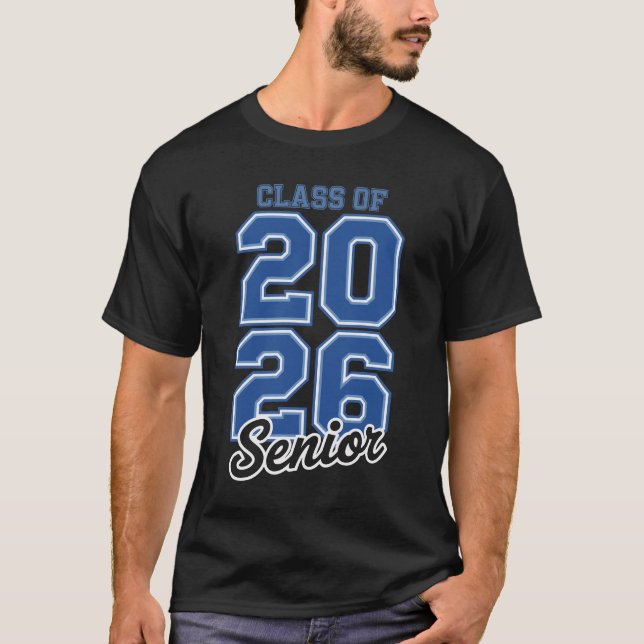 Class Of 2026 Senior Blue Graduation Graduate T-Shirt (Front)