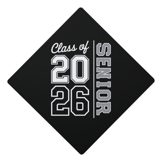 Class Of 2026 Senior Graduation 26 Graduate Cap Topper (Front)