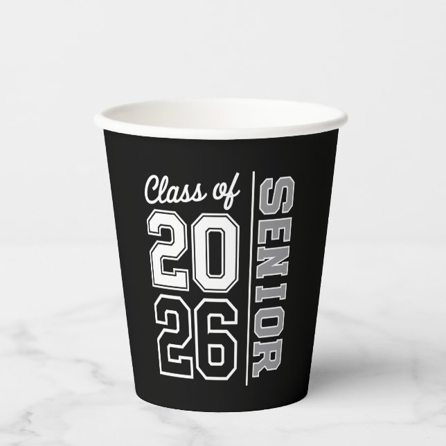 Class Of 2026 Senior Graduation 26 Graduate Paper Cups (Front)